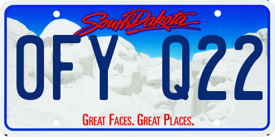 SD license plate 0FYQ22