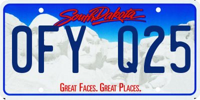 SD license plate 0FYQ25