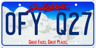 SD license plate 0FYQ27