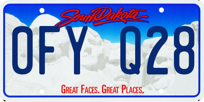 SD license plate 0FYQ28