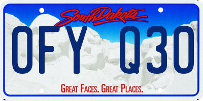 SD license plate 0FYQ30