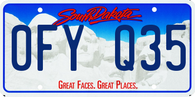 SD license plate 0FYQ35