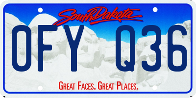 SD license plate 0FYQ36