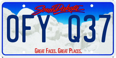 SD license plate 0FYQ37