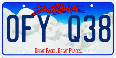 SD license plate 0FYQ38