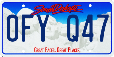 SD license plate 0FYQ47