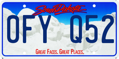 SD license plate 0FYQ52