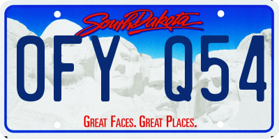 SD license plate 0FYQ54