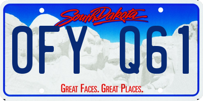 SD license plate 0FYQ61