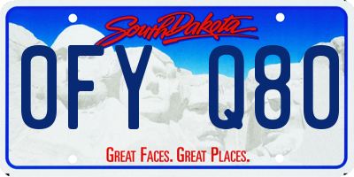 SD license plate 0FYQ80
