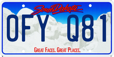 SD license plate 0FYQ81