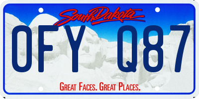 SD license plate 0FYQ87