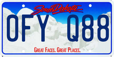 SD license plate 0FYQ88