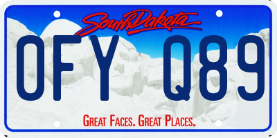SD license plate 0FYQ89