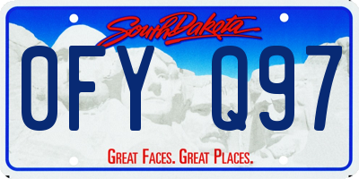 SD license plate 0FYQ97