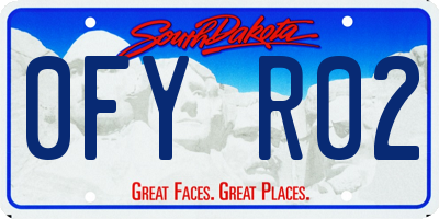 SD license plate 0FYR02
