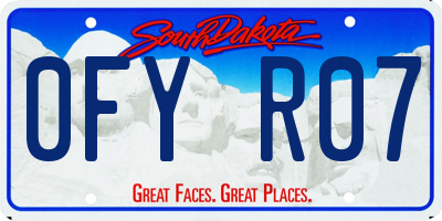 SD license plate 0FYR07