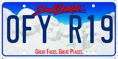 SD license plate 0FYR19