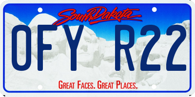SD license plate 0FYR22