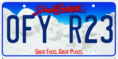 SD license plate 0FYR23