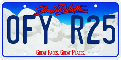 SD license plate 0FYR25