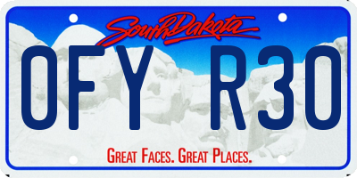 SD license plate 0FYR30