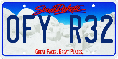 SD license plate 0FYR32