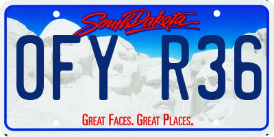 SD license plate 0FYR36