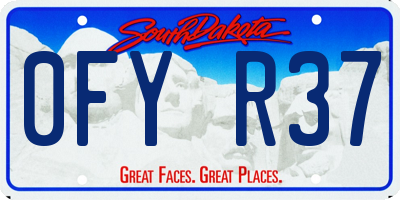 SD license plate 0FYR37