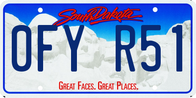 SD license plate 0FYR51