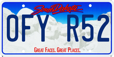 SD license plate 0FYR52