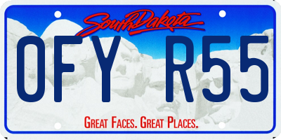 SD license plate 0FYR55