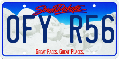 SD license plate 0FYR56