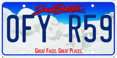 SD license plate 0FYR59
