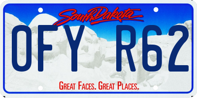 SD license plate 0FYR62