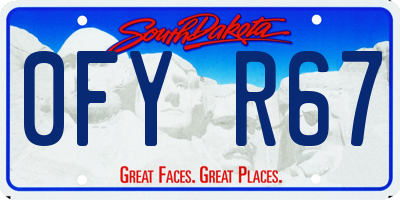 SD license plate 0FYR67