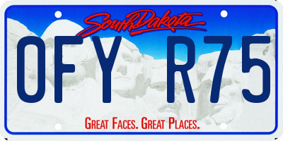 SD license plate 0FYR75
