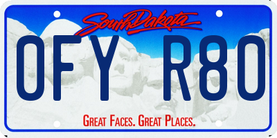 SD license plate 0FYR80