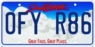 SD license plate 0FYR86