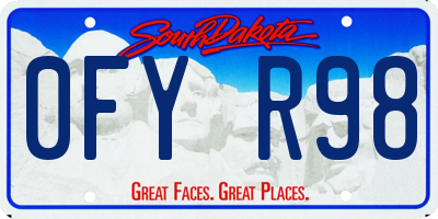 SD license plate 0FYR98