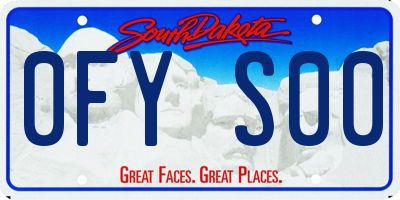 SD license plate 0FYS00