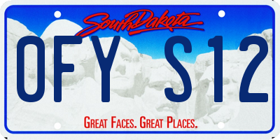 SD license plate 0FYS12
