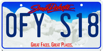 SD license plate 0FYS18