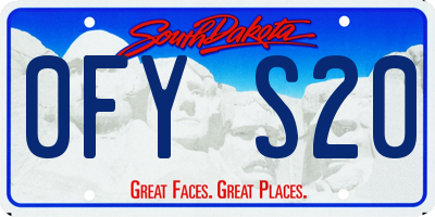 SD license plate 0FYS20