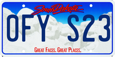 SD license plate 0FYS23