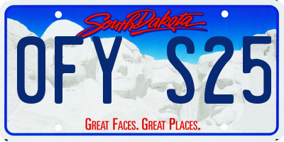 SD license plate 0FYS25