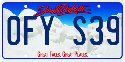 SD license plate 0FYS39