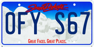 SD license plate 0FYS67