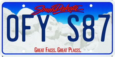 SD license plate 0FYS87