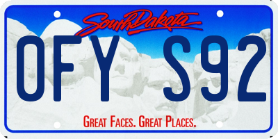 SD license plate 0FYS92